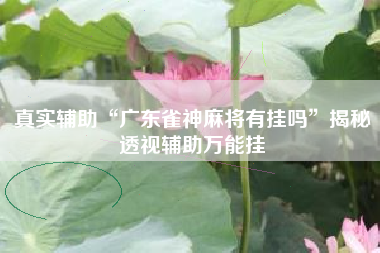 真实辅助“广东雀神麻将有挂吗”揭秘透视辅助万能挂
