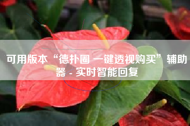 可用版本“德扑圈 一键透视购买”辅助器 - 实时智能回复