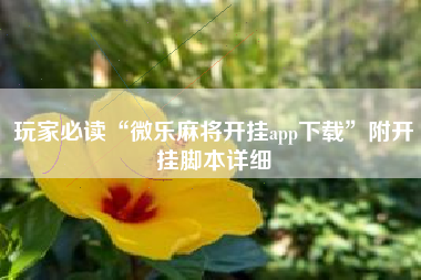 玩家必读“微乐麻将开挂app下载	”附开挂脚本详细