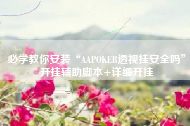 必学教你安装“AAPOKER透视挂安全吗”开挂辅助脚本+详细开挂