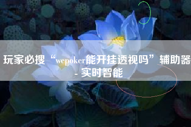 玩家必搜“wepoker能开挂透视吗”辅助器 - 实时智能