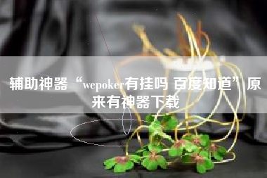 辅助神器“wepoker有挂吗 百度知道”原来有神器下载