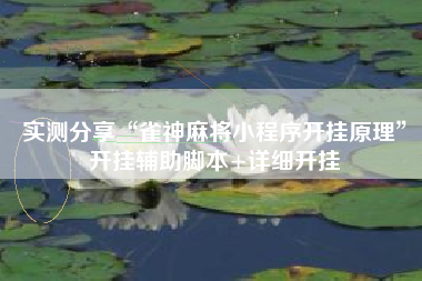 实测分享“雀神麻将小程序开挂原理	”开挂辅助脚本+详细开挂