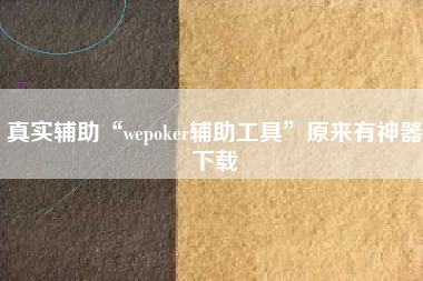 真实辅助“wepoker辅助工具”原来有神器下载