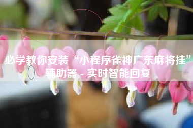 必学教你安装“小程序雀神广东麻将挂”辅助器 - 实时智能回复