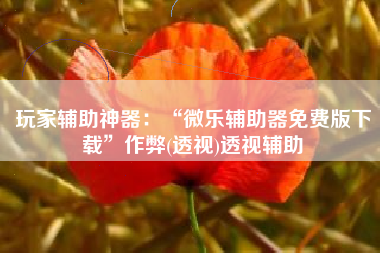 玩家辅助神器：“微乐辅助器免费版下载	”作弊(透视)透视辅助