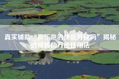 真实辅助“微乐跑的快能开挂吗”揭秘透视辅助万能挂用法