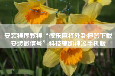 安装程序教程“微乐麻将外卦神器下载安装微信号”科技辅助神器手机版