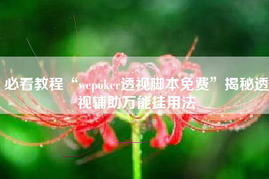 必看教程“wepoker透视脚本免费”揭秘透视辅助万能挂用法