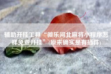 辅助开挂工具“微乐河北麻将小程序怎样免费开挂”(原来确实是有插件)