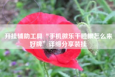 开挂辅助工具“手机微乐干瞪眼怎么来好牌”详细分享装挂