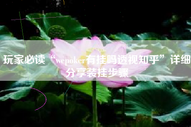 玩家必读“wepoker有挂吗透视知乎”详细分享装挂步骤