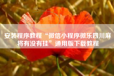 安装程序教程“微信小程序微乐四川麻将有没有挂”通用版下载教程