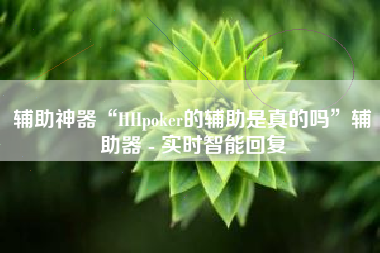 辅助神器“HHpoker的辅助是真的吗”辅助器 - 实时智能回复