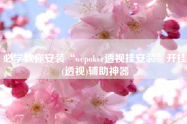 必学教你安装“wepoker透视挂安装	”开挂(透视)辅助神器