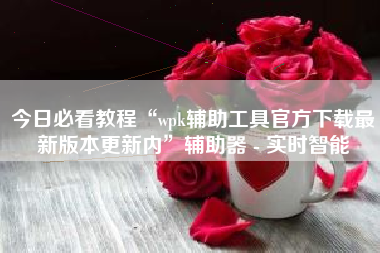 今日必看教程“wpk辅助工具官方下载最新版本更新内	”辅助器 - 实时智能