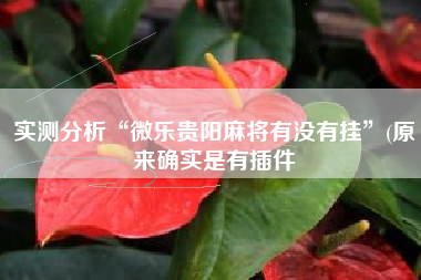 实测分析“微乐贵阳麻将有没有挂	”(原来确实是有插件