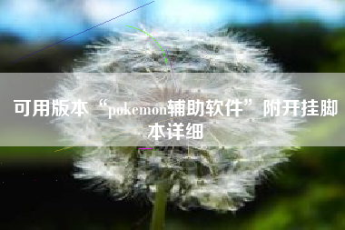 可用版本“pokemon辅助软件”附开挂脚本详细