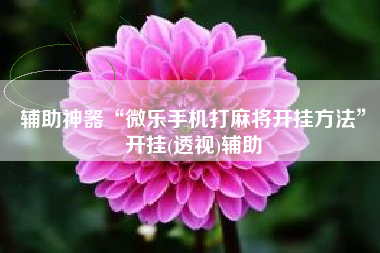 辅助神器“微乐手机打麻将开挂方法	”开挂(透视)辅助