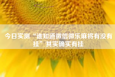 今日实测“谁知道微信微乐麻将有没有挂	”其实确实有挂