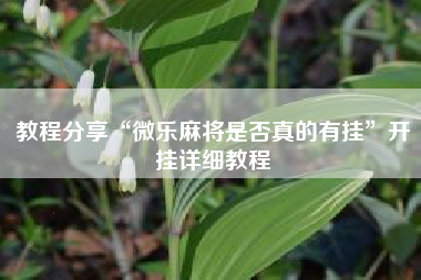 教程分享“微乐麻将是否真的有挂”开挂详细教程