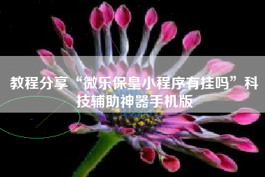 教程分享“微乐保皇小程序有挂吗”科技辅助神器手机版