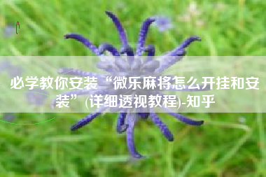 必学教你安装“微乐麻将怎么开挂和安装”(详细透视教程)-知乎