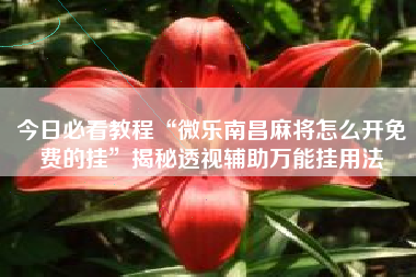 今日必看教程“微乐南昌麻将怎么开免费的挂	”揭秘透视辅助万能挂用法