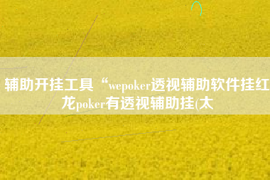 辅助开挂工具“wepoker透视辅助软件挂红龙poker有透视辅助挂(太