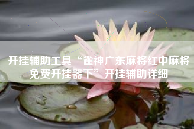 开挂辅助工具“雀神广东麻将红中麻将免费开挂器下	”开挂辅助详细