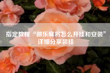 指定教程“微乐麻将怎么开挂和安装”详细分享装挂