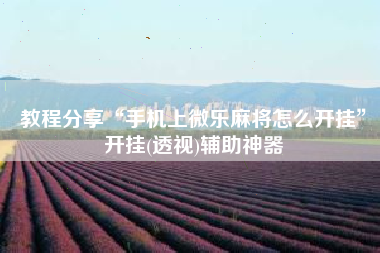 教程分享“手机上微乐麻将怎么开挂”开挂(透视)辅助神器