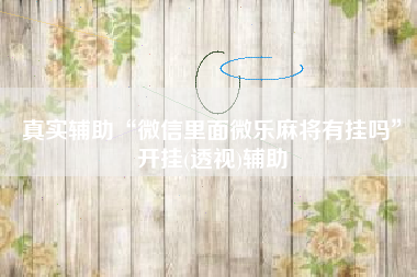 真实辅助“微信里面微乐麻将有挂吗”开挂(透视)辅助