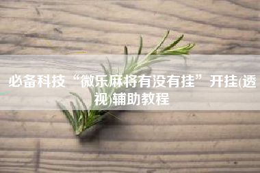 必备科技“微乐麻将有没有挂	”开挂(透视)辅助教程