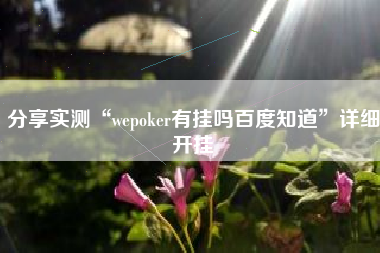 分享实测“wepoker有挂吗百度知道”详细开挂