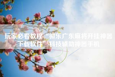 玩家必看教程“微乐广东麻将开挂神器下载软件”科技辅助神器手机