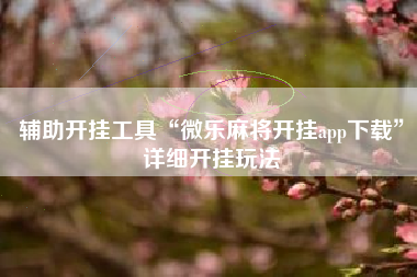 辅助开挂工具“微乐麻将开挂app下载”详细开挂玩法