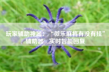 玩家辅助神器：“微乐麻将有没有挂”辅助器 - 实时智能回复