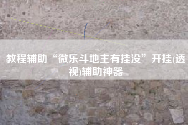 教程辅助“微乐斗地主有挂没”开挂(透视)辅助神器