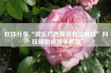 软件分享“微乐广西麻将有没有挂”科技辅助神器手机版