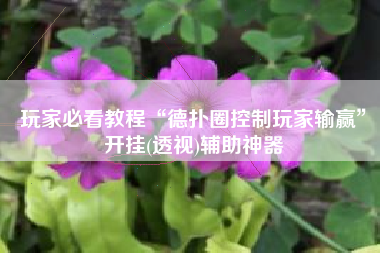 玩家必看教程“德扑圈控制玩家输赢”开挂(透视)辅助神器