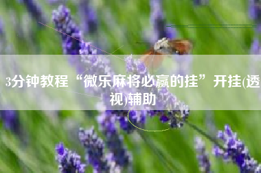 3分钟教程“微乐麻将必赢的挂”开挂(透视)辅助