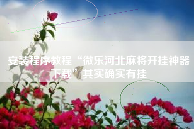 安装程序教程“微乐河北麻将开挂神器下载”其实确实有挂