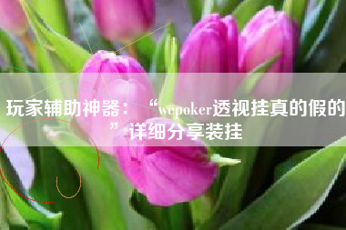 玩家辅助神器：“wepoker透视挂真的假的	”详细分享装挂