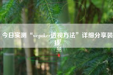 今日实测“wepoker透视方法	”详细分享装挂