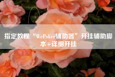 指定教程“WePoker辅助器	”开挂辅助脚本+详细开挂