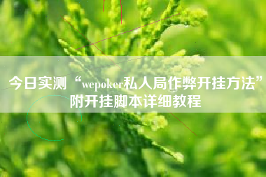 今日实测“wepoker私人局作弊开挂方法	”附开挂脚本详细教程