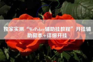 独家实测“WePoker辅助挂教程	”开挂辅助脚本+详细开挂