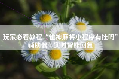 玩家必看教程“雀神麻将小程序有挂吗”辅助器 - 实时智能回复