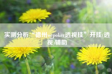 实测分析“德州wepoker透视挂”开挂(透视)辅助